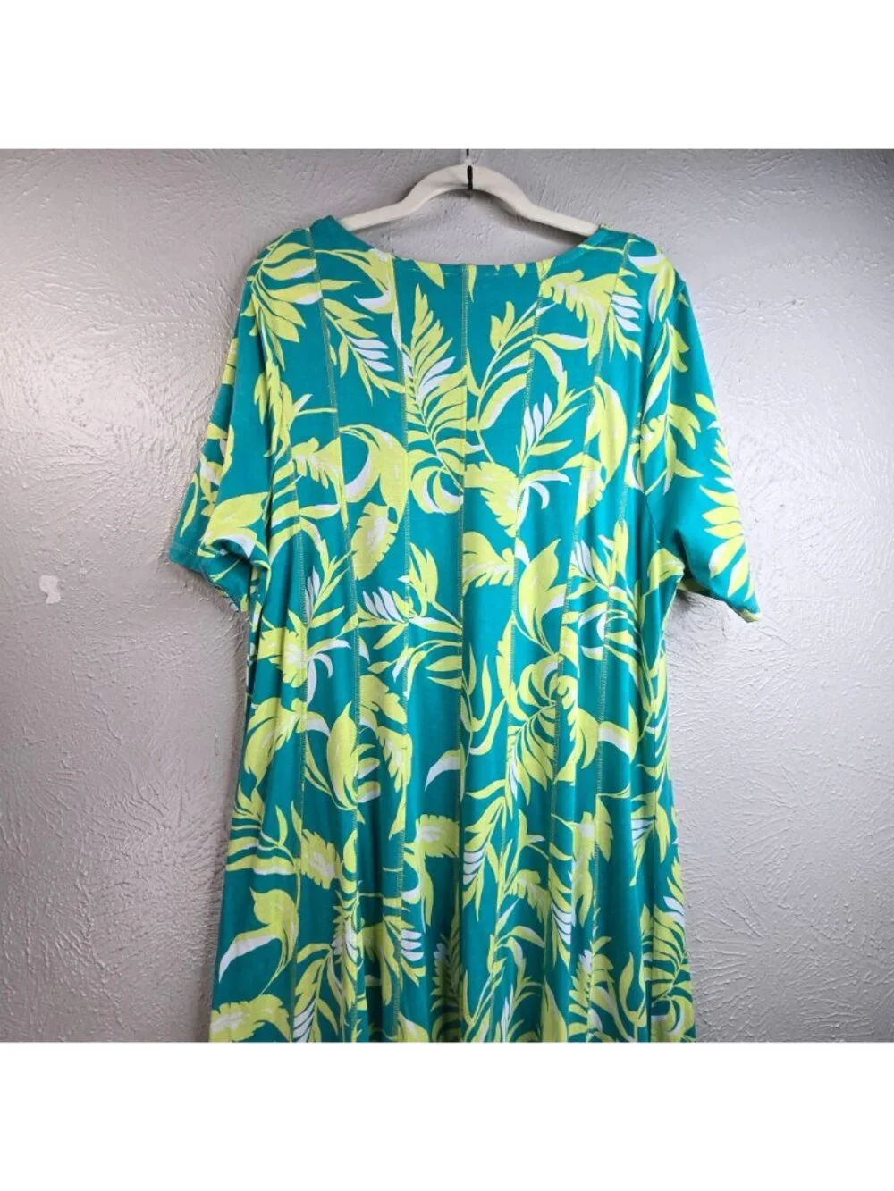 Soft Surroundings Maxi Dress 2X Floral Jersey Knit Short Sleeve Summer Vacation